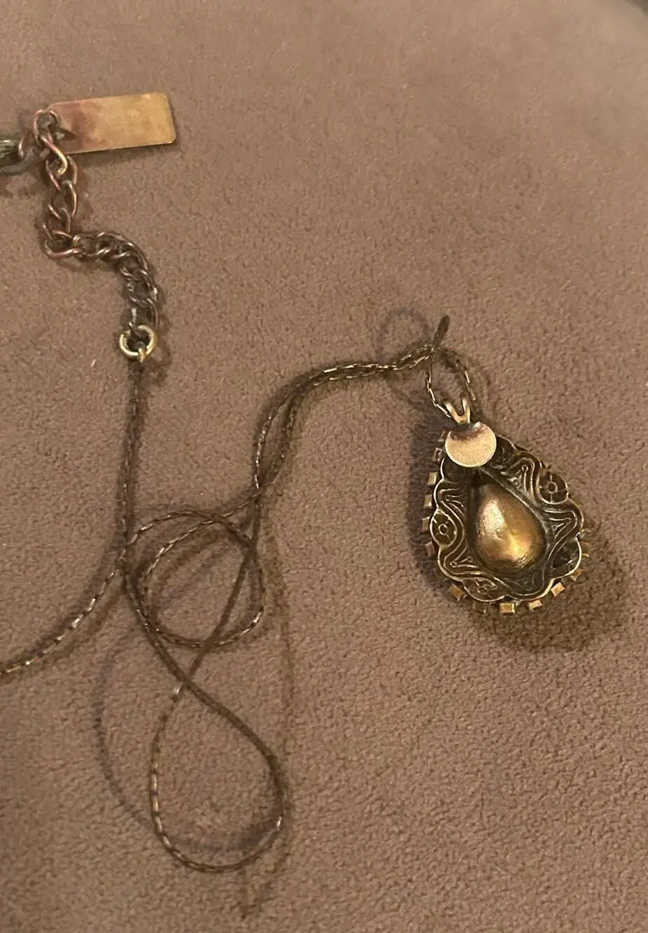 Elisabetta Ricciardi Teardrop Pendant Necklace with Rhinestone Halo